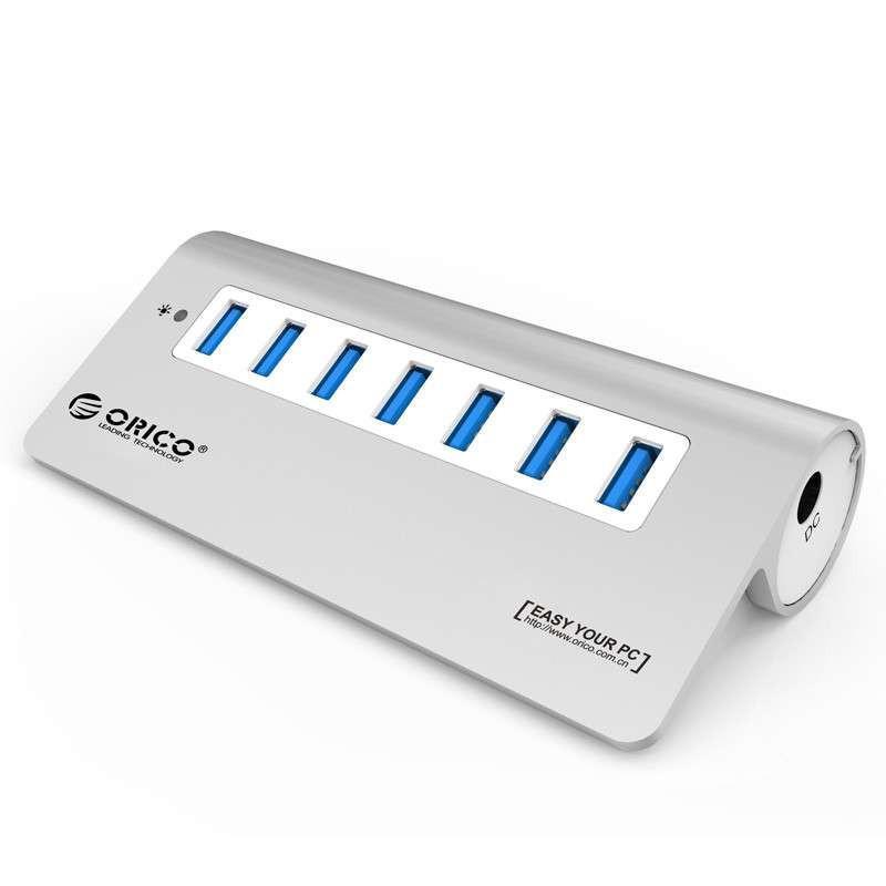 ORICO/奥睿科 M3H7 USB3.0分线器mac book电脑usb3.0 hub集线器7口带电源 奥睿科(ORICO)USB外设 M3H7 【价格 图片 品牌 报价】-苏宁易购